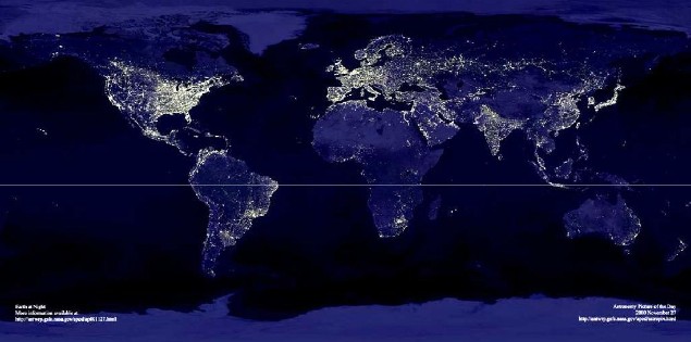 Contaminación Lúminica en el mundo